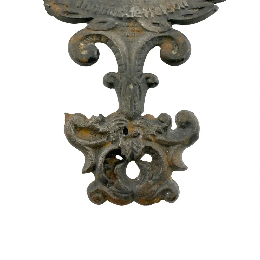 Thomas Jefferson Cast Iron Trivet Wall Plaque Portrait Relief Rustic Patina‎